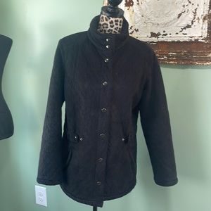 Liz Claiborne, black quilted jacket, medium